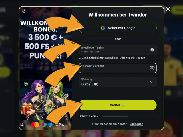 Twindor Registration Step2